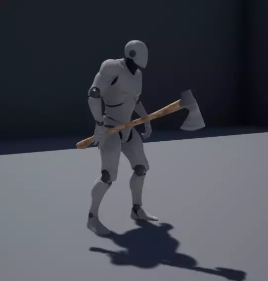 Game-ready Axe robot holding Free low-poly 3D model_0