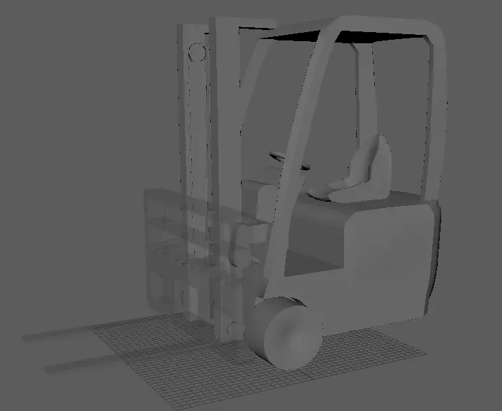Forklift Free low-poly 3D model_0