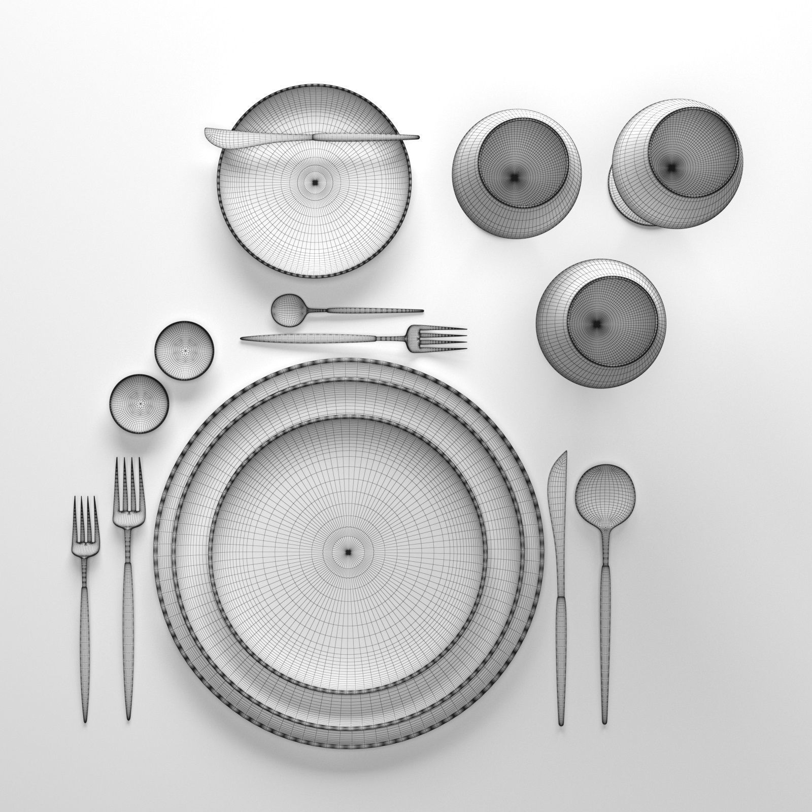 Table Setting Collection 3D model_34