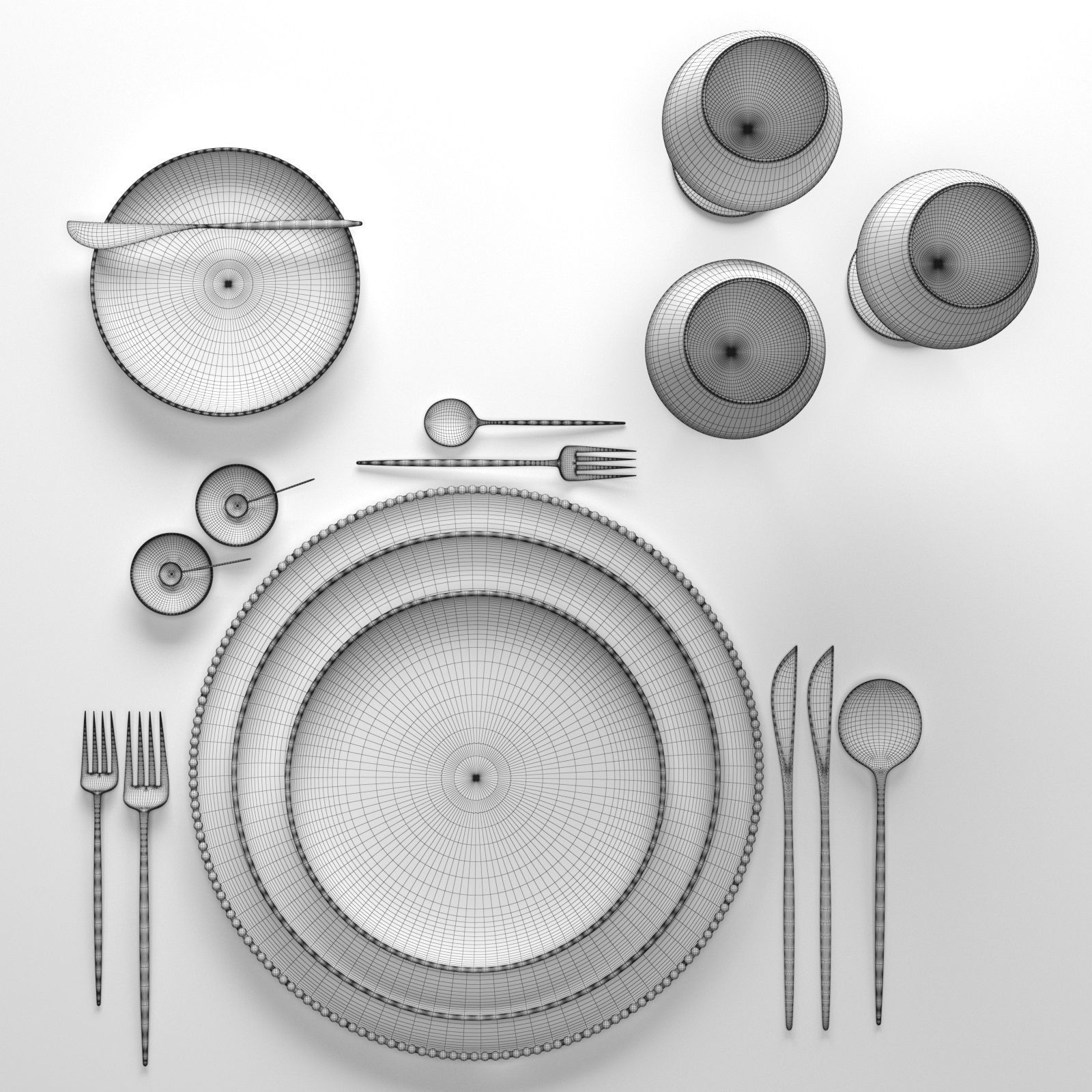 Table Setting Collection 3D model_36