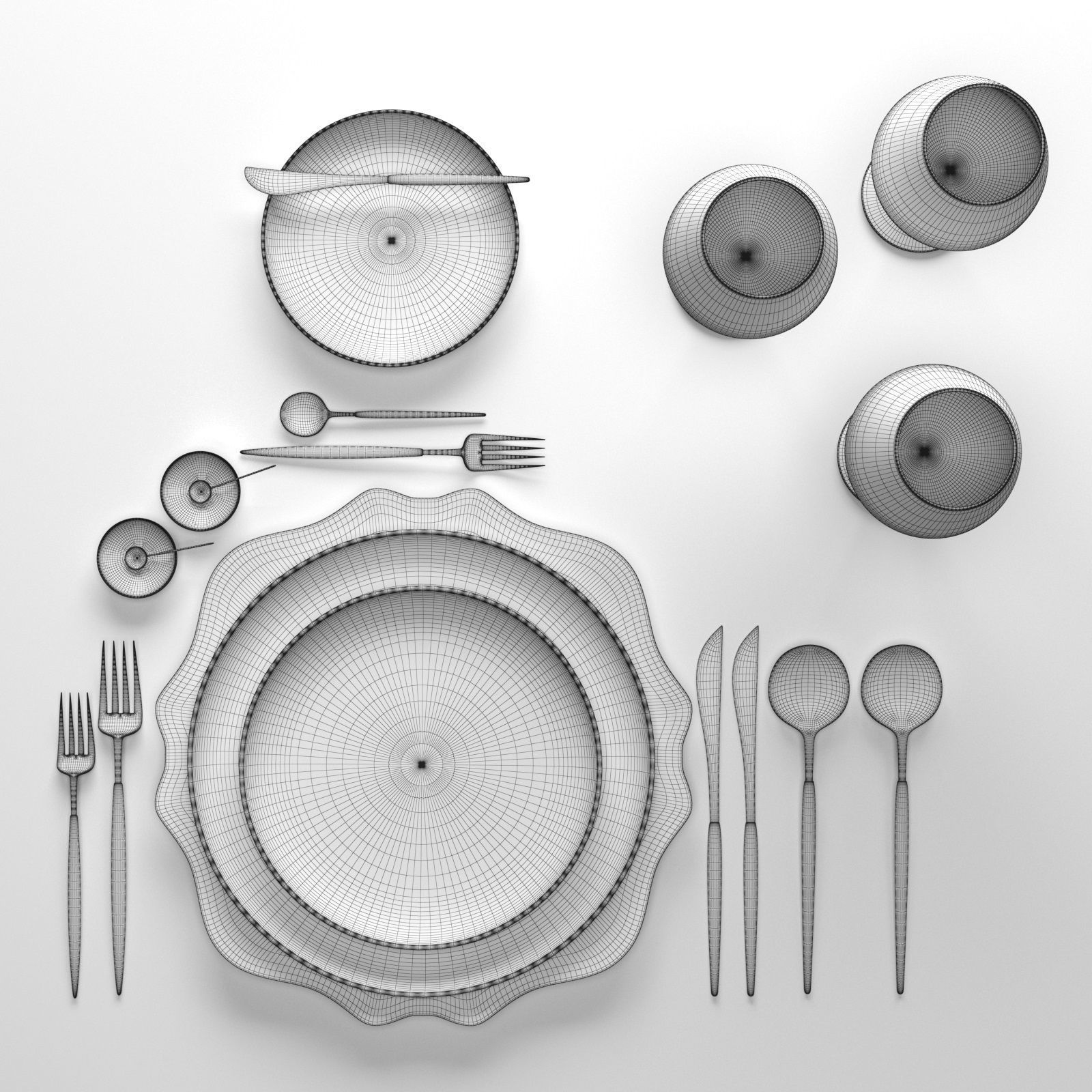 Table Setting Collection 3D model_33