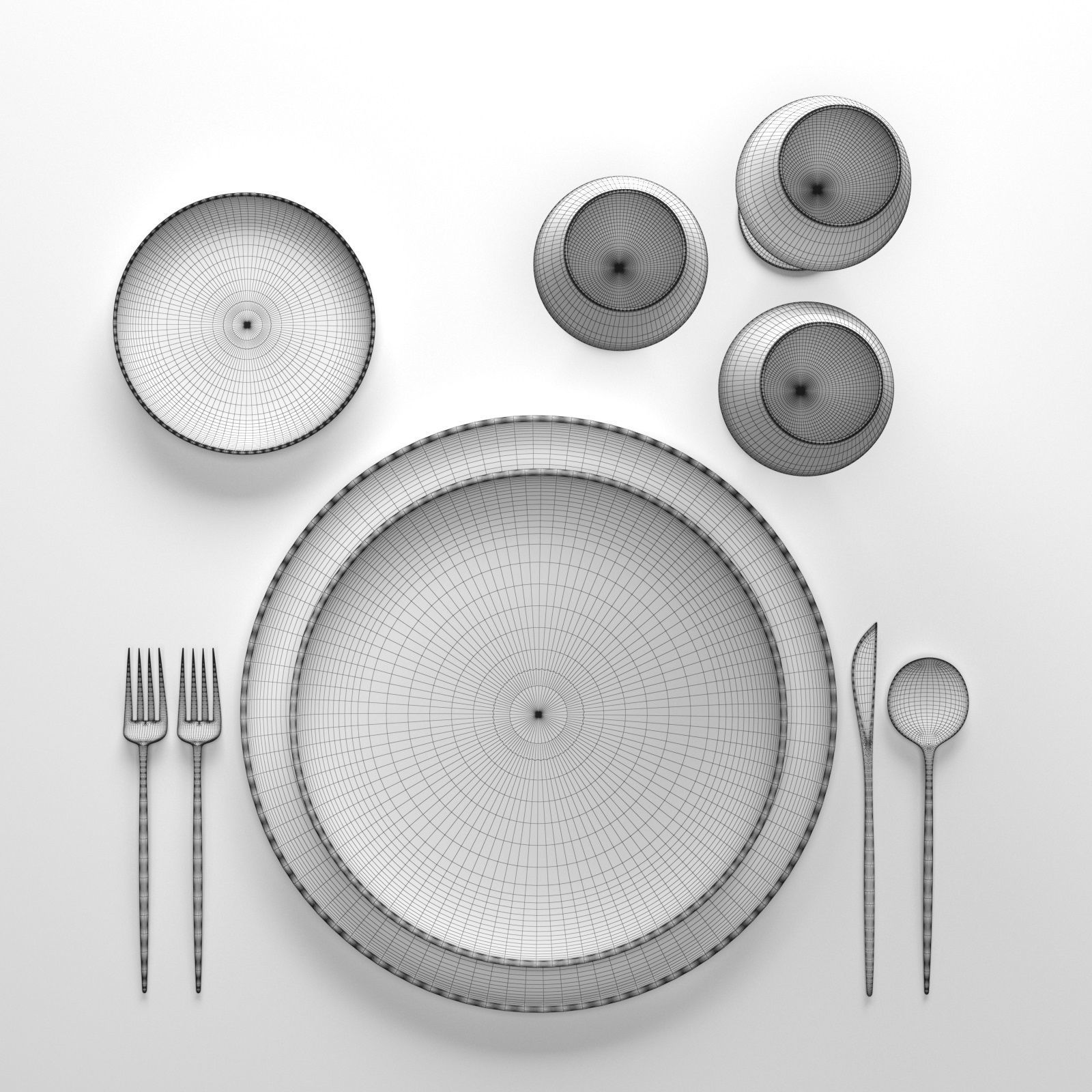 Table Setting Collection 3D model_35
