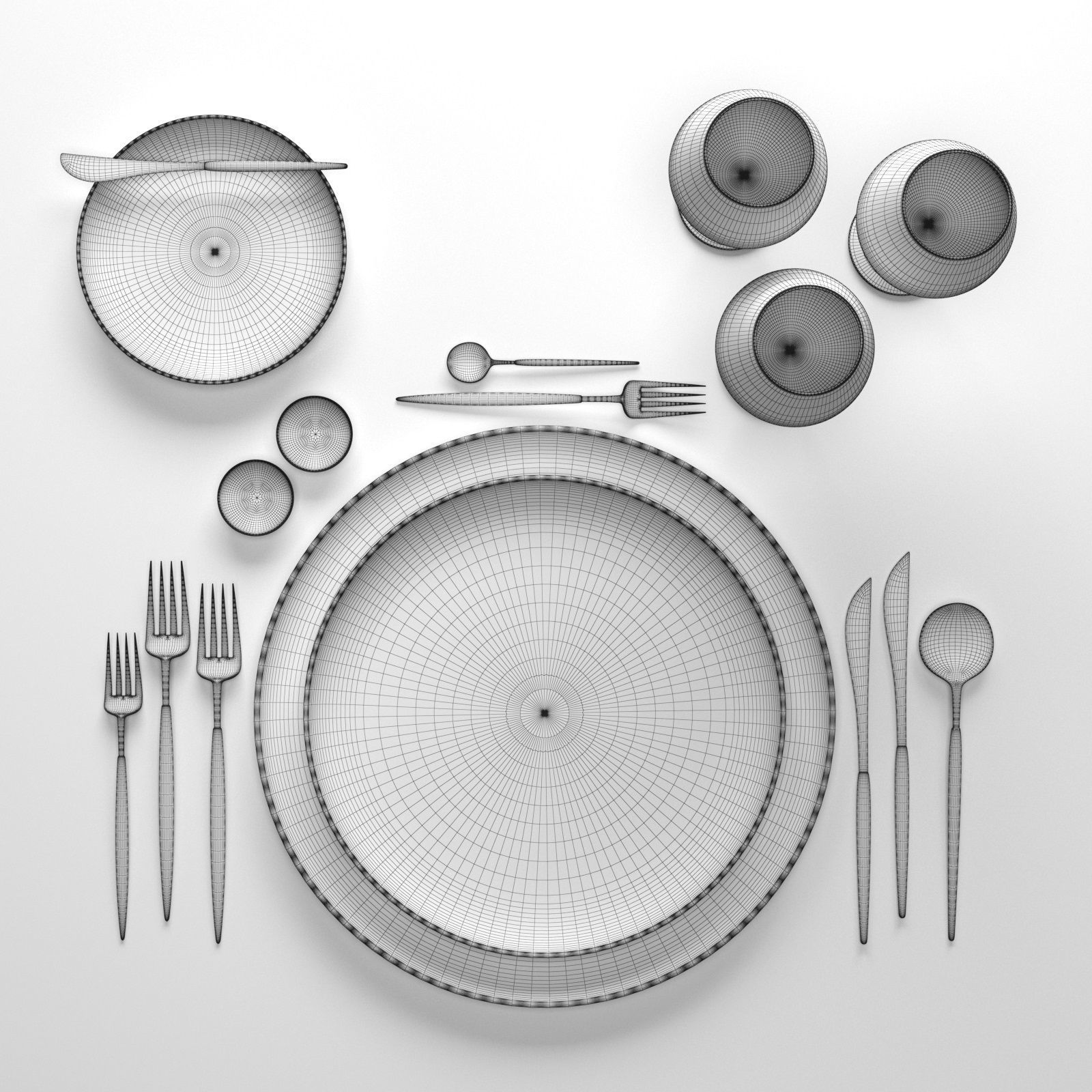 Table Setting Collection 3D model_39