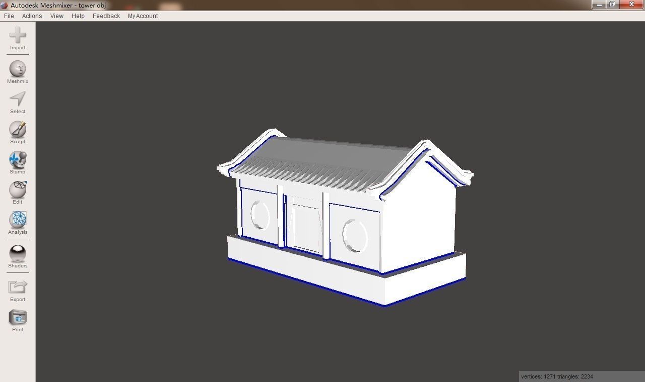 Chinese historic building 3D print model_4