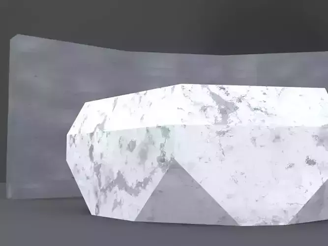 Marble and Concrete Reception Desk Low-poly 3D model