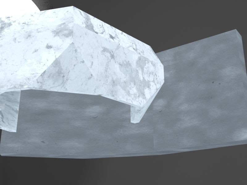 Marble and Concrete Reception Desk Low-poly 3D model_3