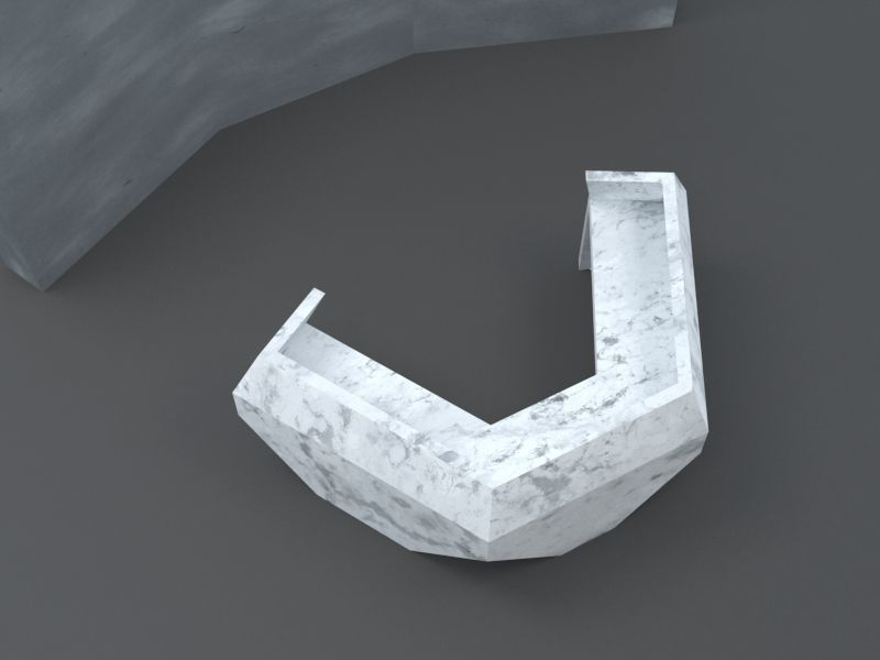 Marble and Concrete Reception Desk Low-poly 3D model_5