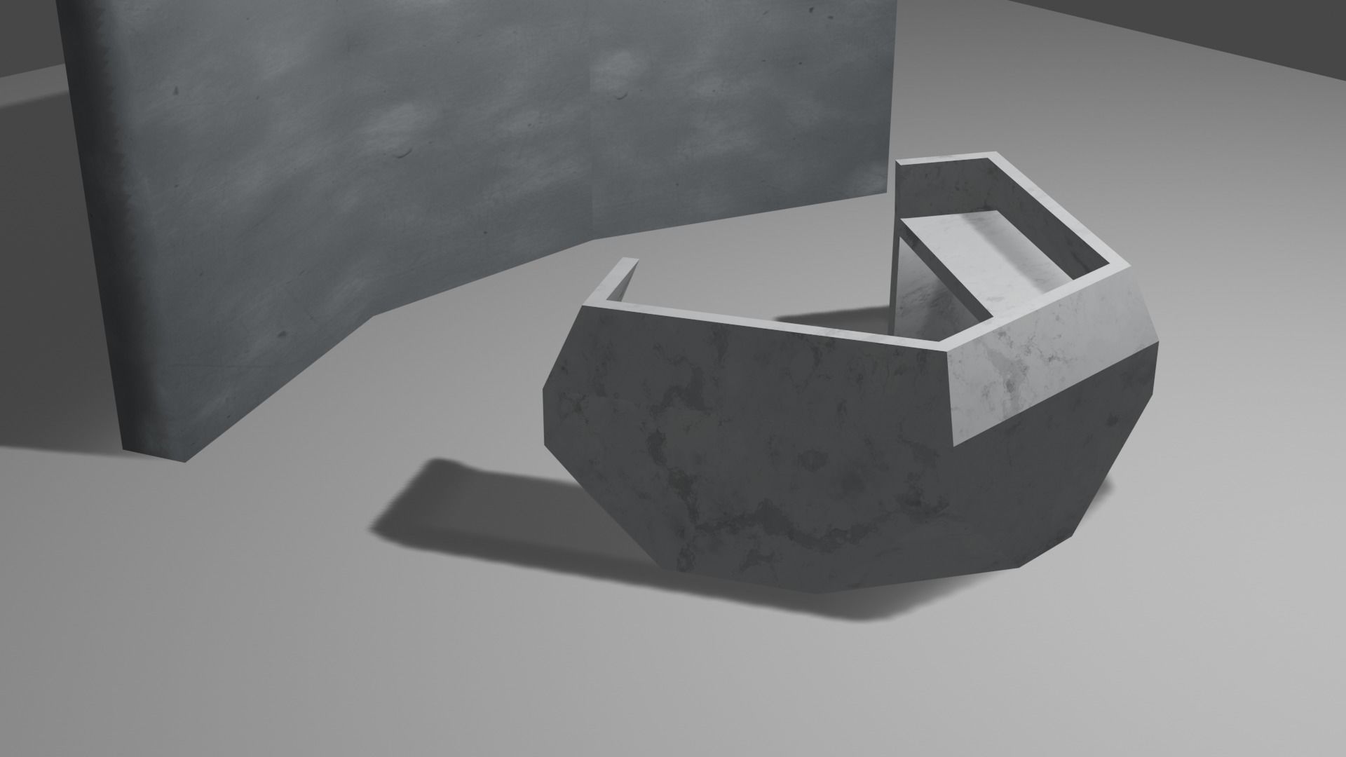 Marble and Concrete Reception Desk Low-poly 3D model_6