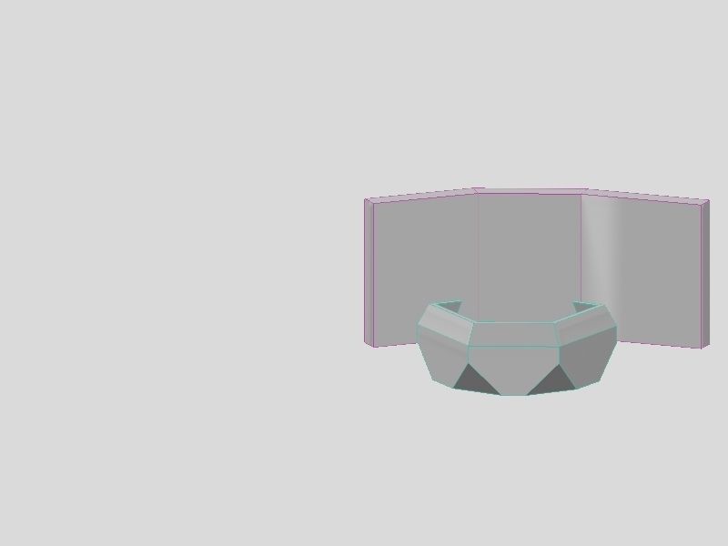 Marble and Concrete Reception Desk Low-poly 3D model_10