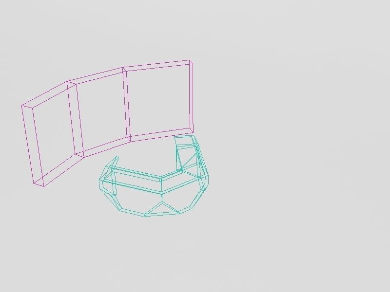 Marble and Concrete Reception Desk Low-poly 3D model_9