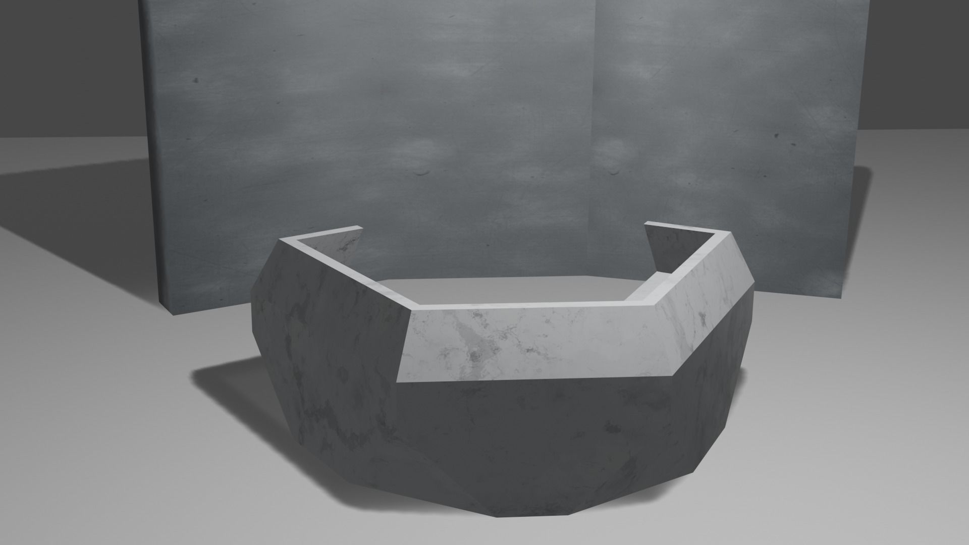Marble and Concrete Reception Desk Low-poly 3D model_7