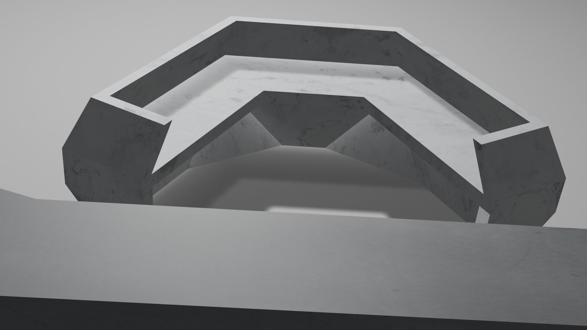 Marble and Concrete Reception Desk Low-poly 3D model_8