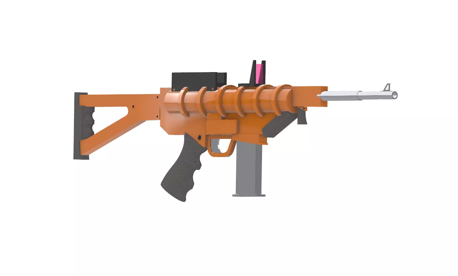 Orange Rifle Free low-poly 3D model