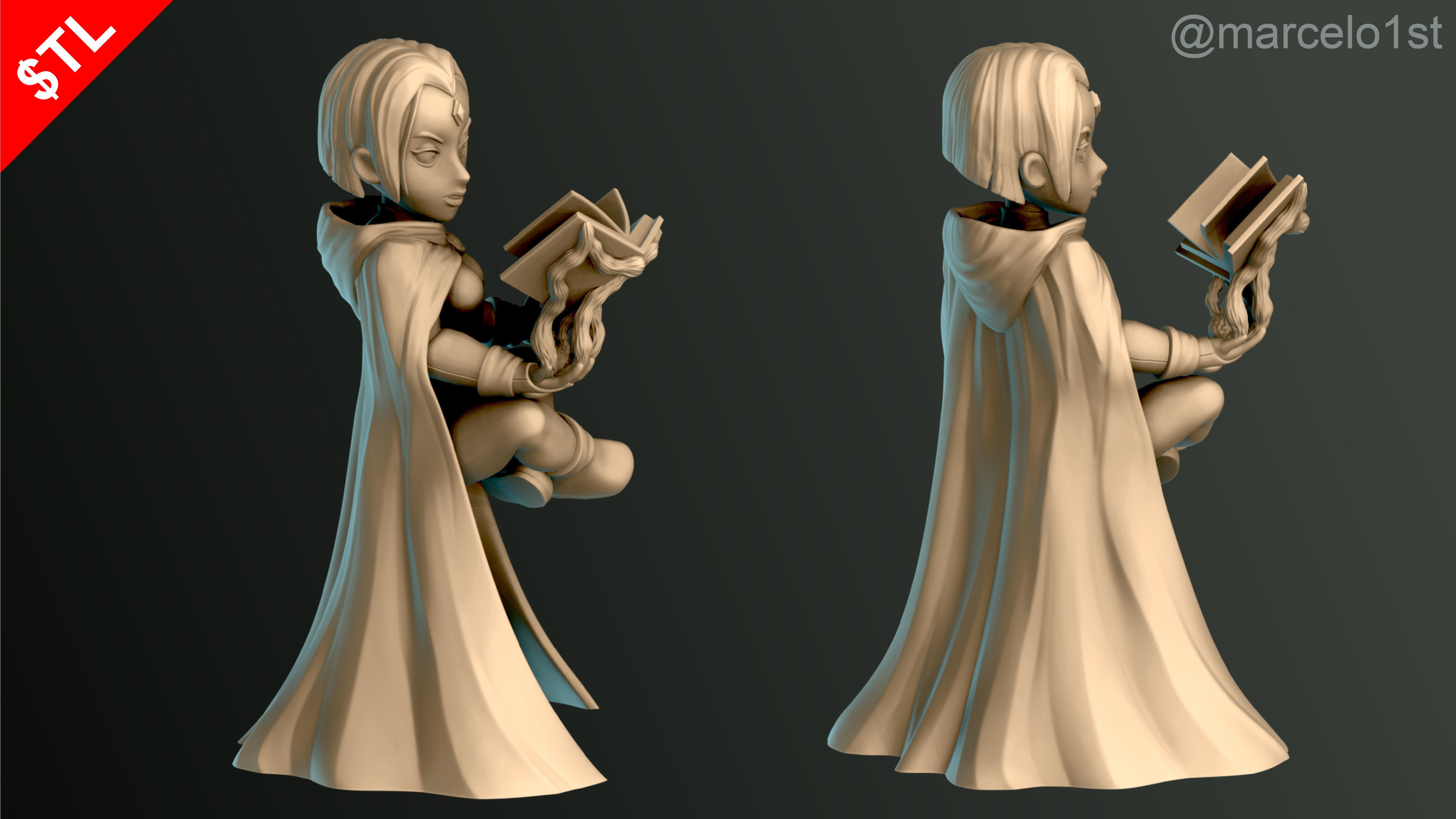 Raven Teen Titans Statue 3D print model_5