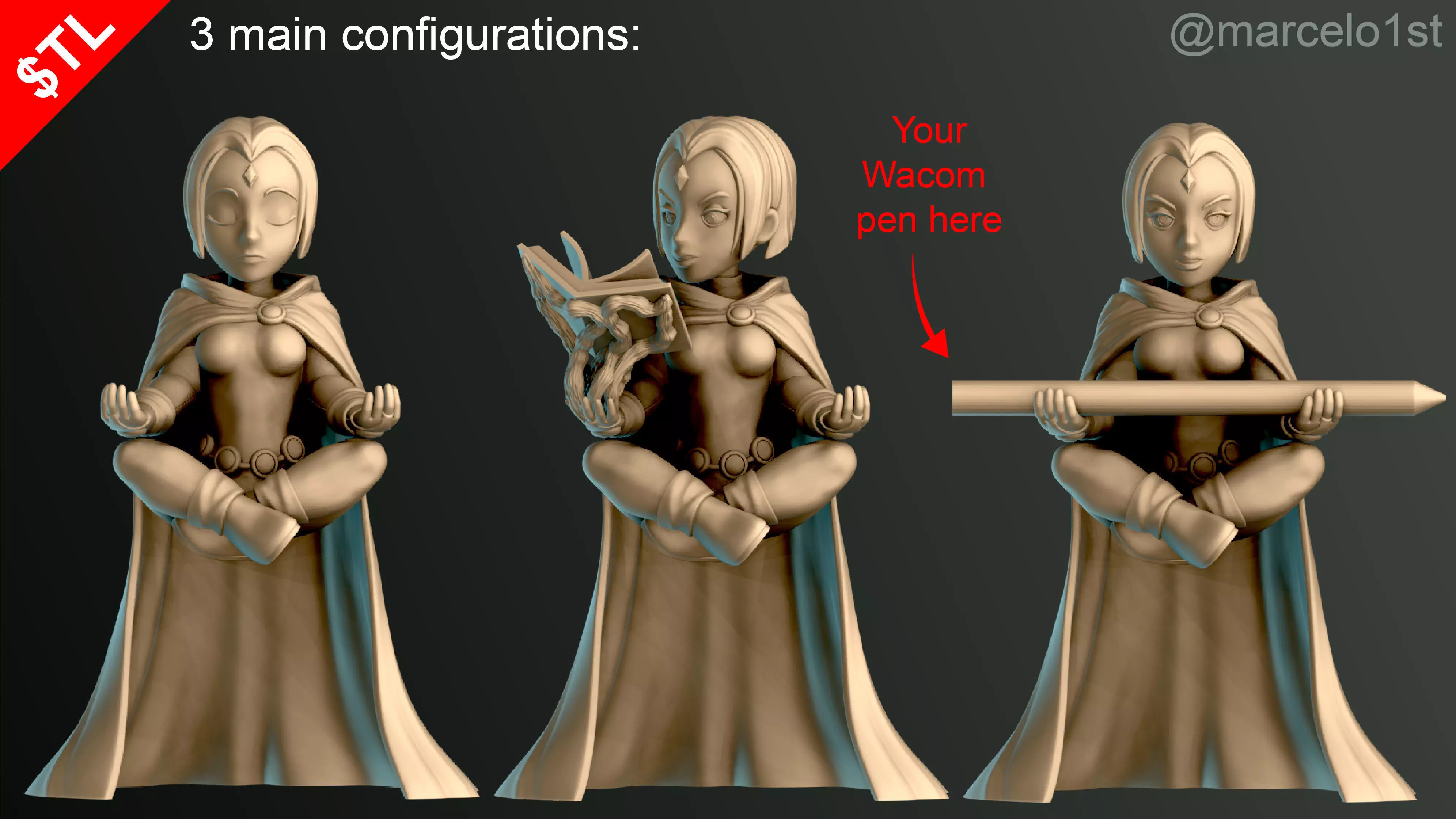 Raven Teen Titans Statue 3D print model_0