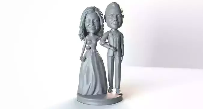 Wedding  3D printing Bride and Groom bubbleheads