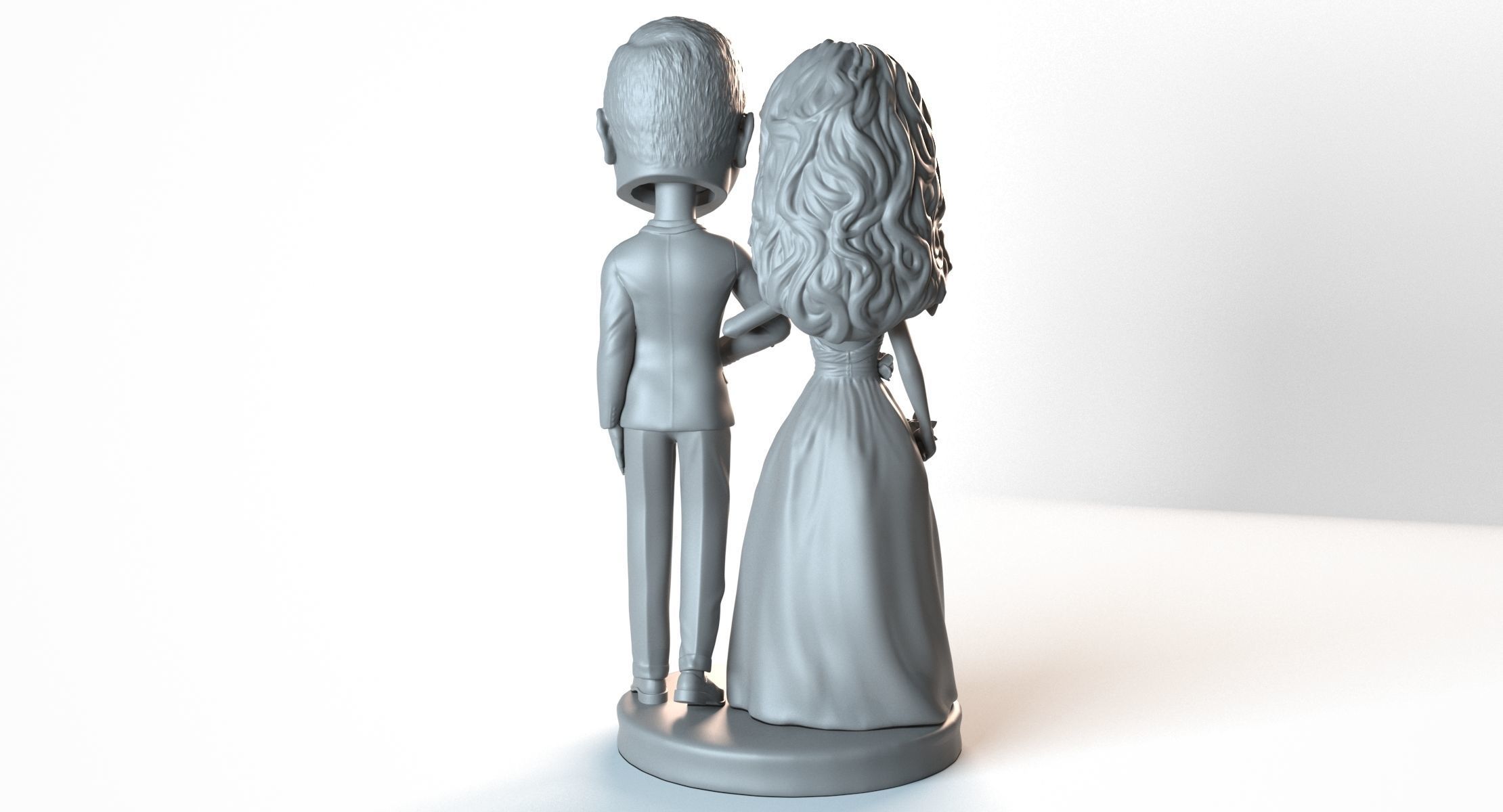 Wedding  3D printing Bride and Groom bubbleheads 3D print model_2