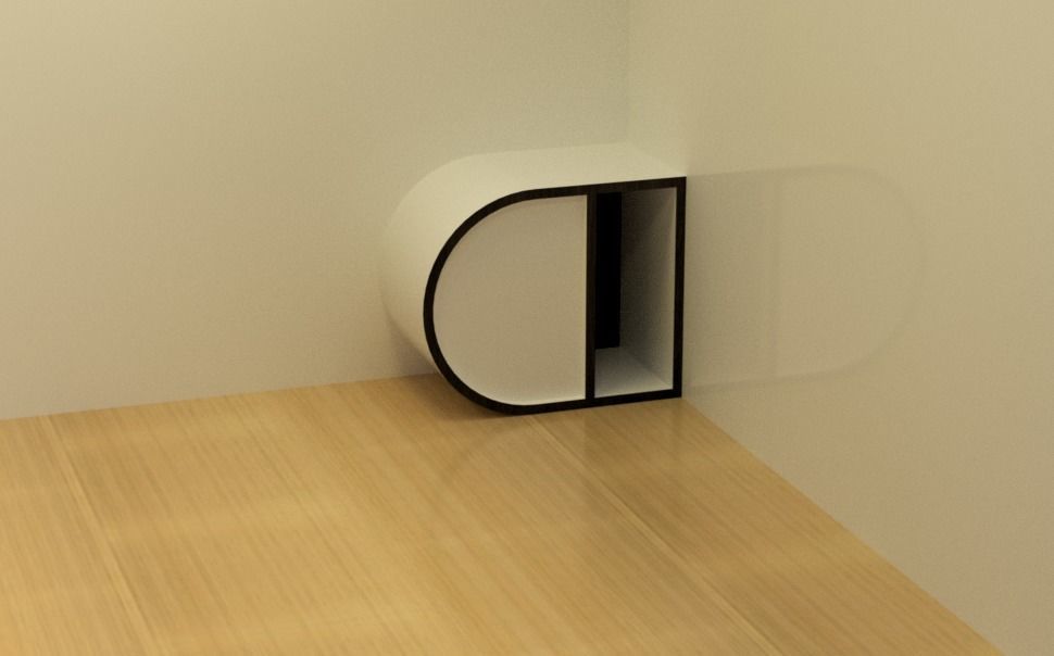 Modern cat house 3D model_1