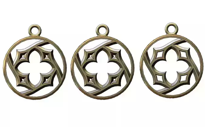 Gothic motif pendant 3D print model