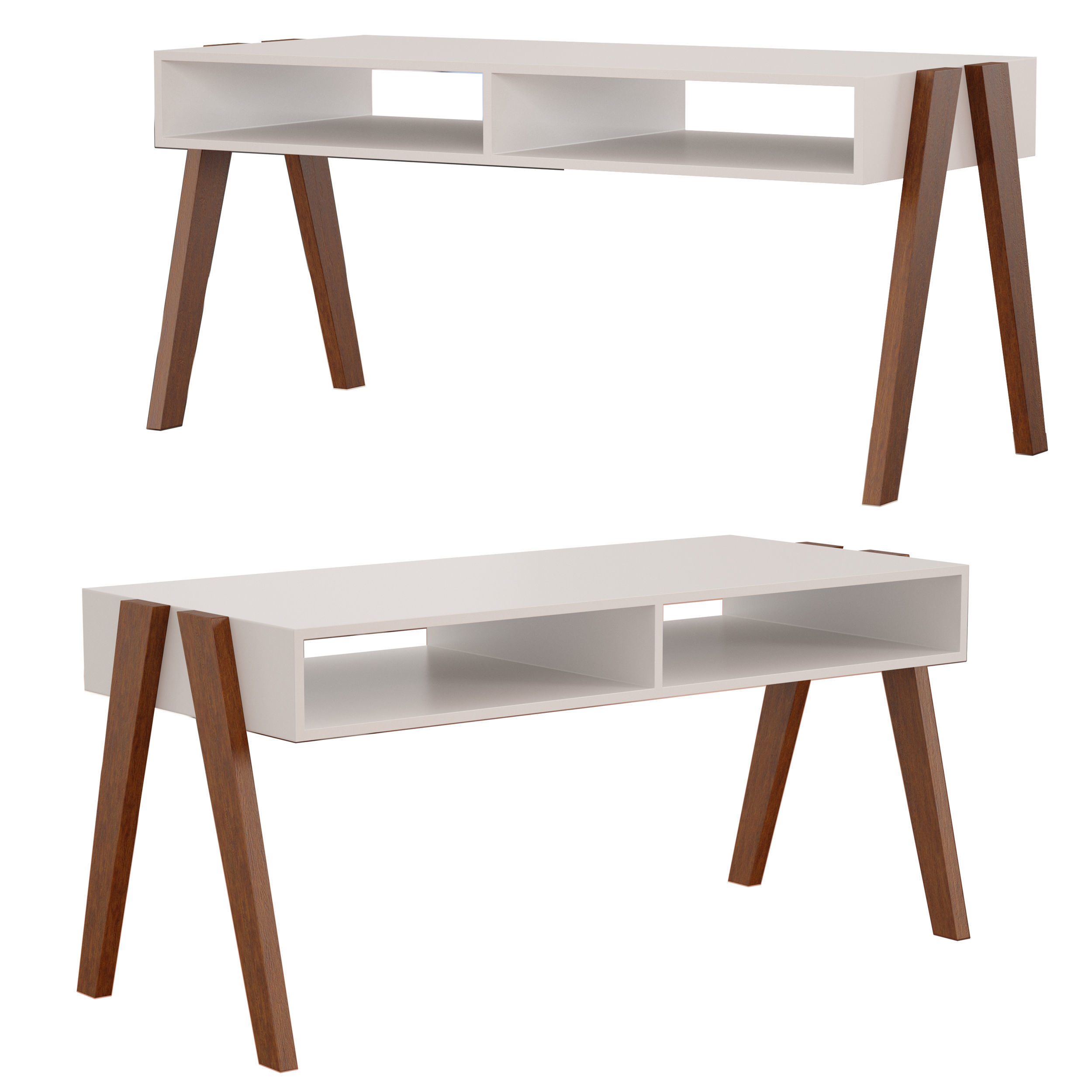 LAUREL COFFEE TABLE Black and White 3D model_5