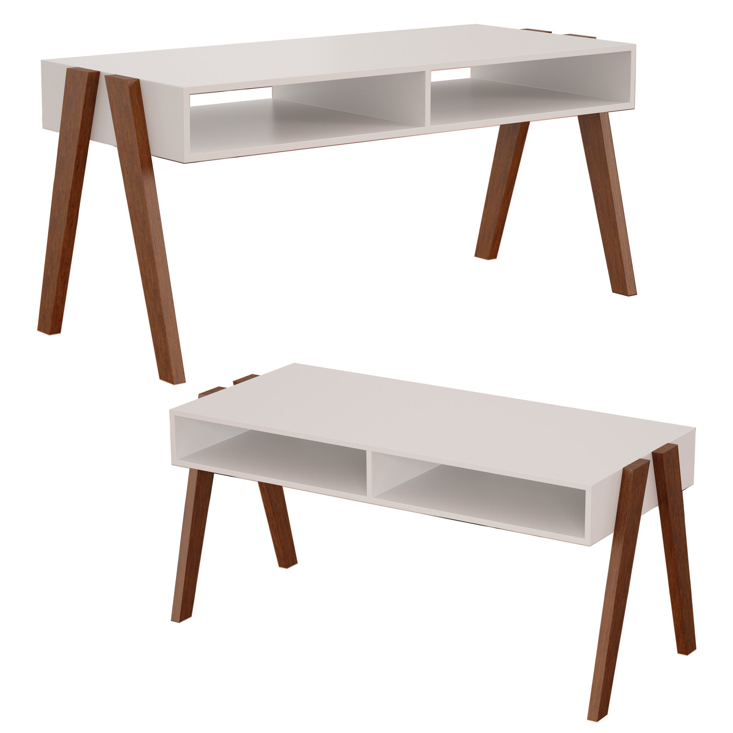 LAUREL COFFEE TABLE Black and White 3D model_6