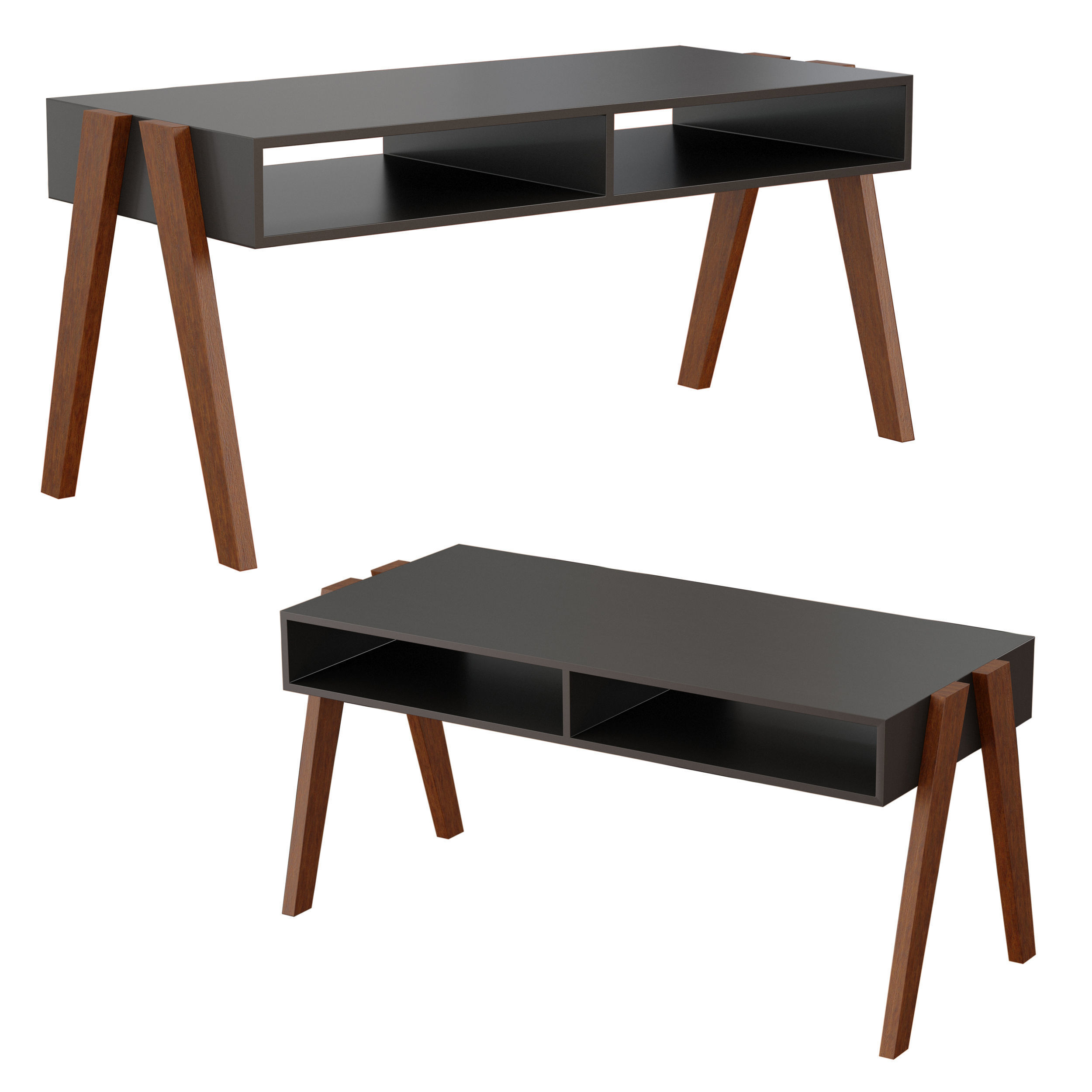 LAUREL COFFEE TABLE Black and White 3D model_3
