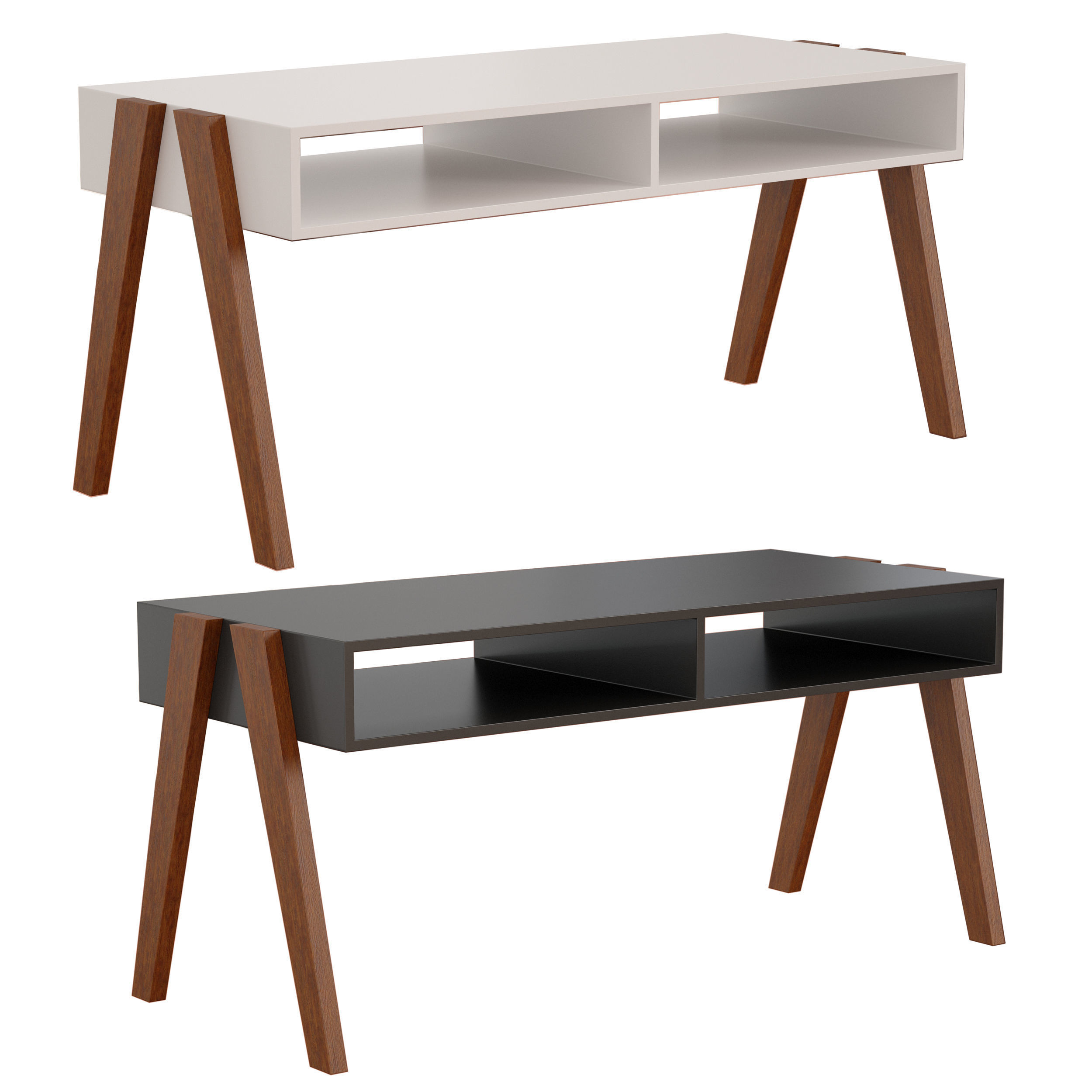 LAUREL COFFEE TABLE Black and White 3D model_7