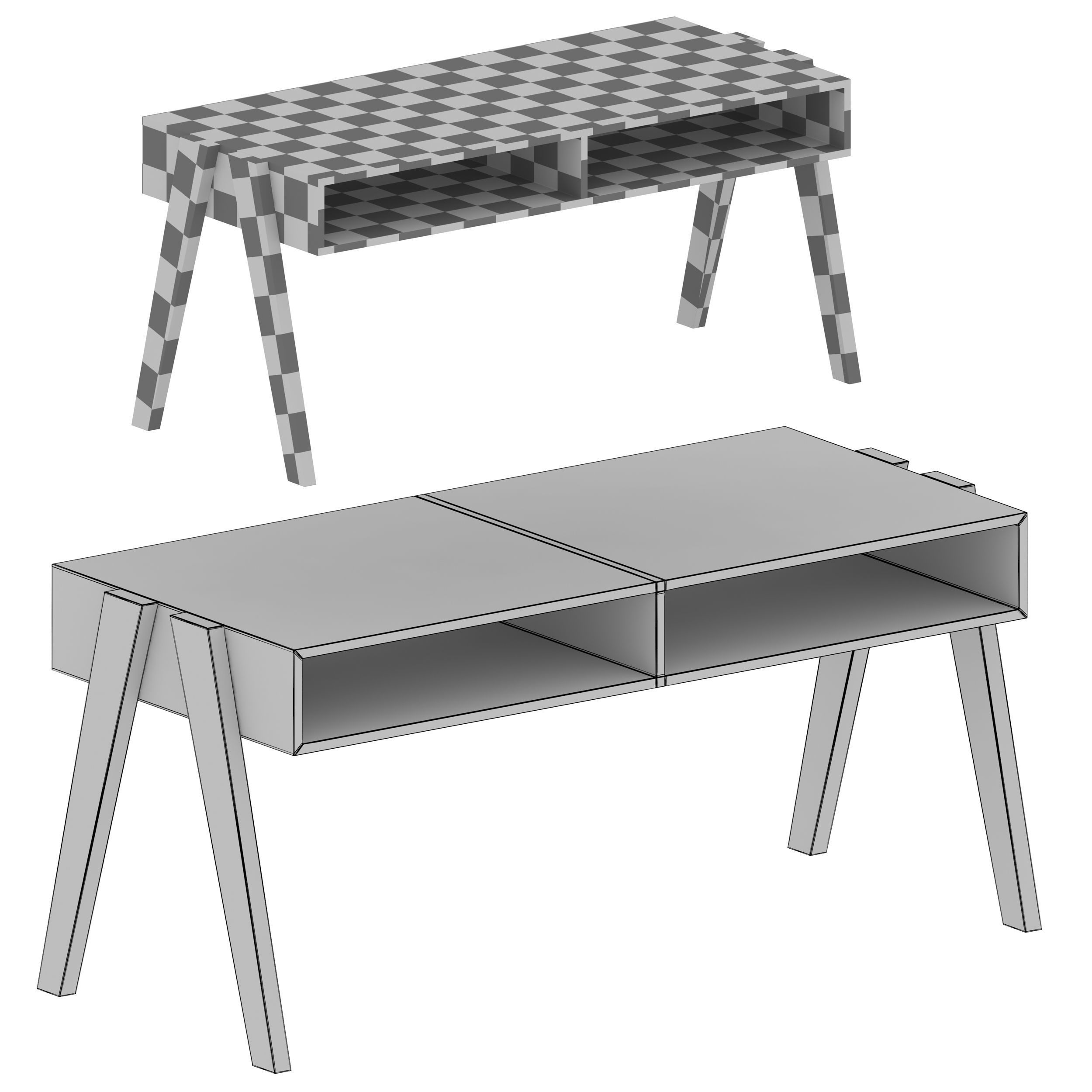 LAUREL COFFEE TABLE Black and White 3D model_9