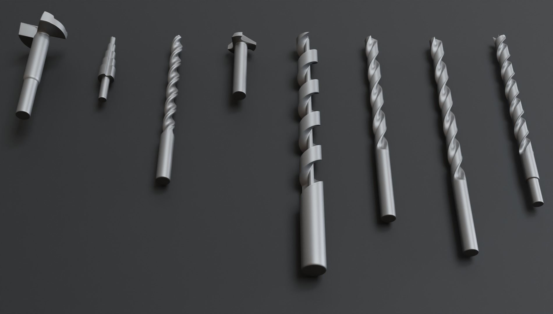 Drill Bit Models Low-poly 3D model_3