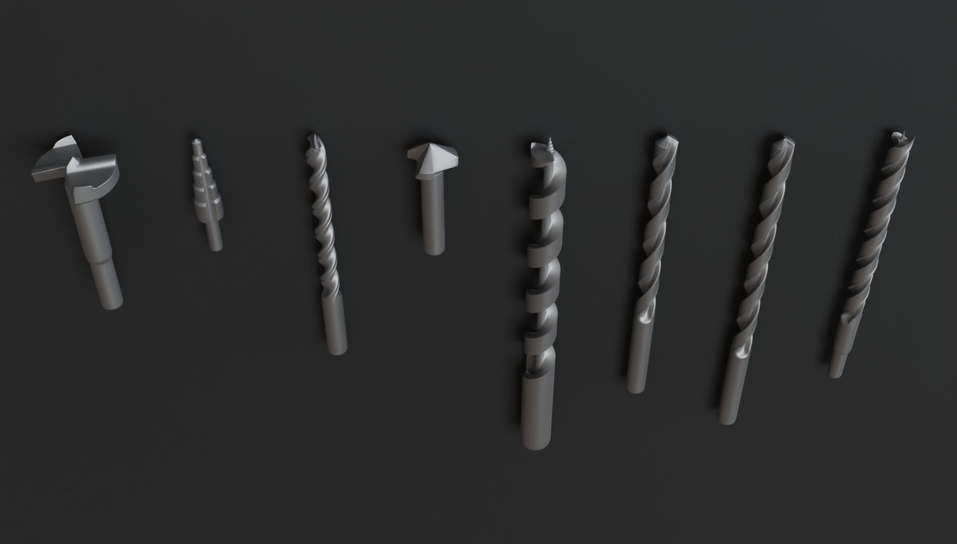 Drill Bit Models Low-poly 3D model_2