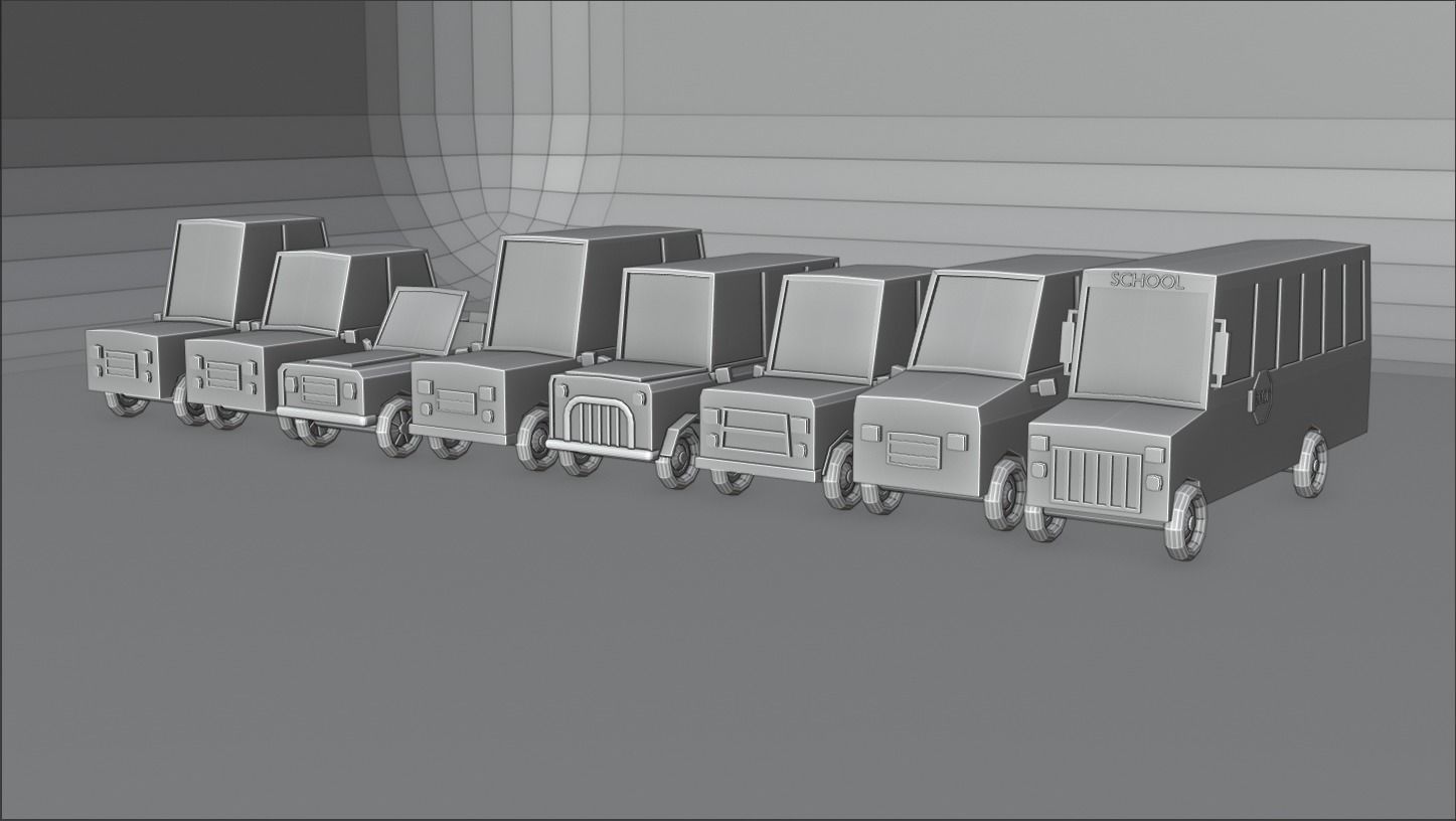 Low Poly Suburban Vehicle Pack Low-poly 3D model_5