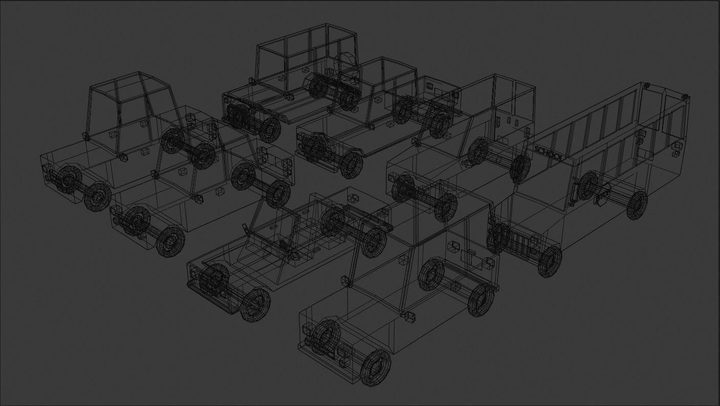 Low Poly Suburban Vehicle Pack Low-poly 3D model_4