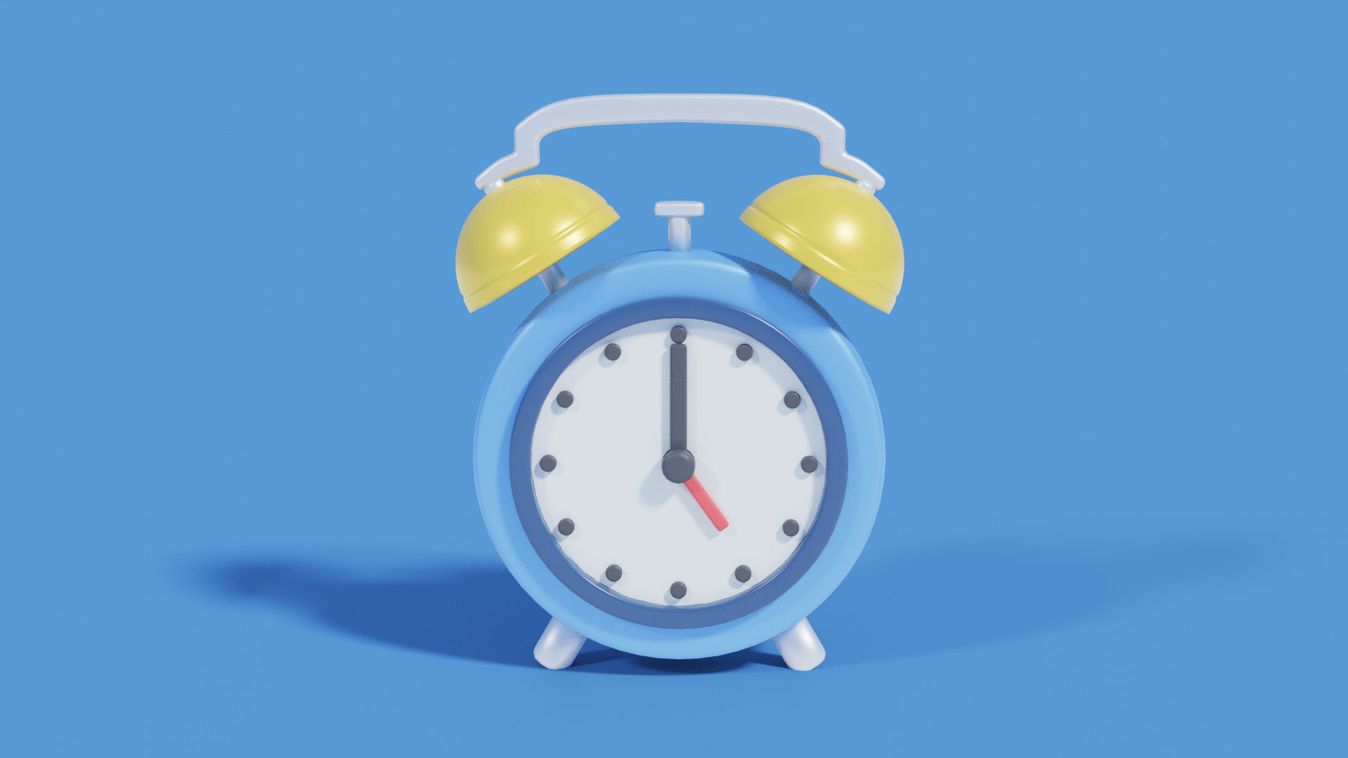 Cartoon Clock Low-poly 3D model_1