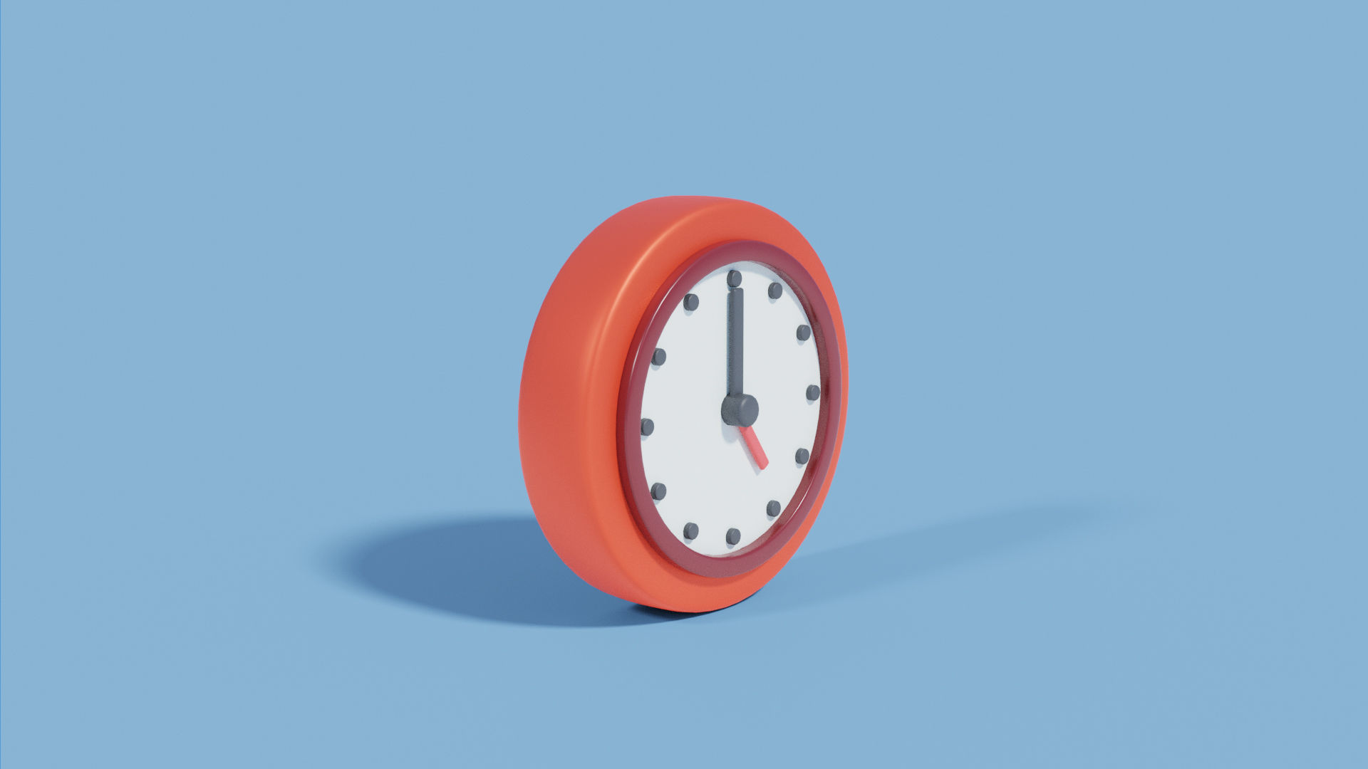 Cartoon Clock Low-poly 3D model_3