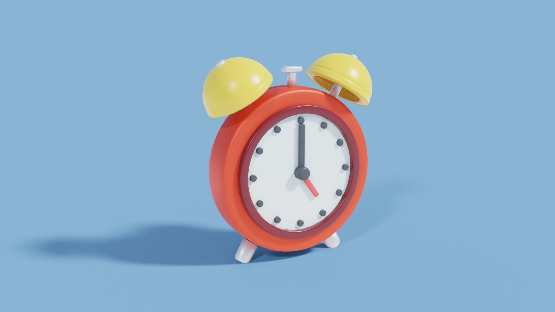 Cartoon Clock Low-poly 3D model_2