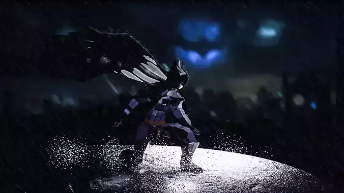 Batman Rigged LowPoly Cartoon