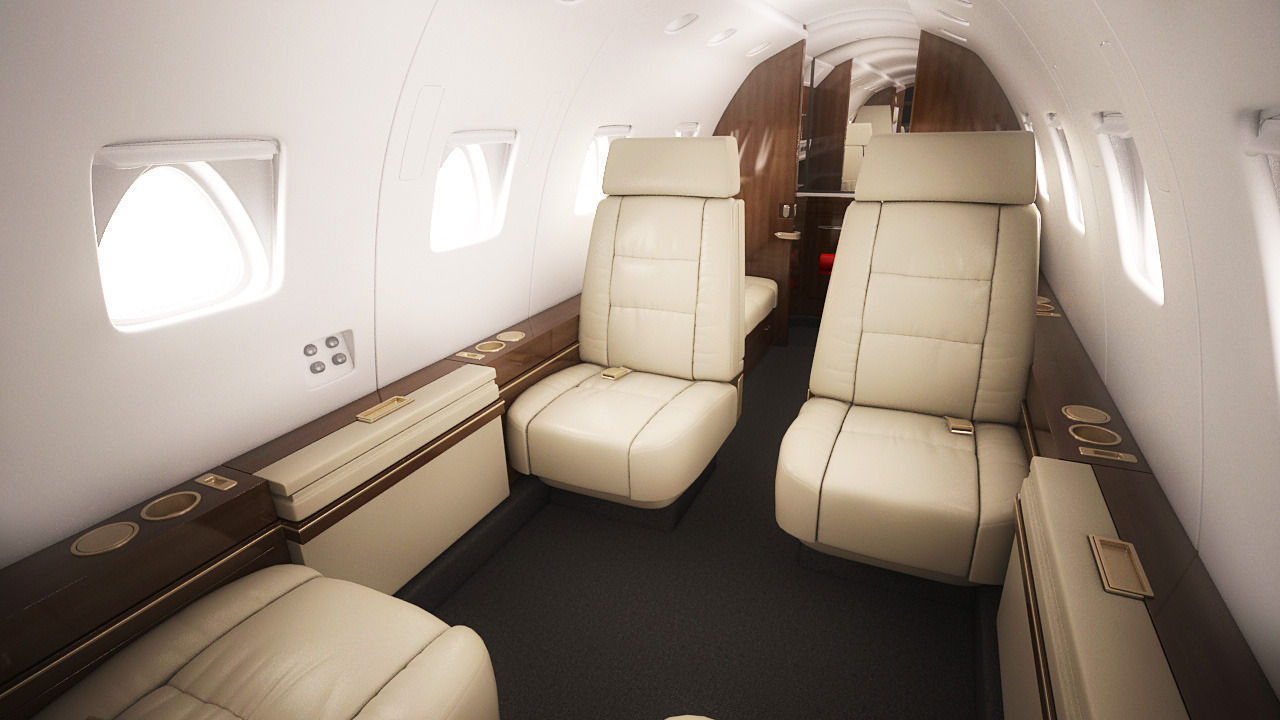 Sabreliner 60 - 65 with interior 3D model_5
