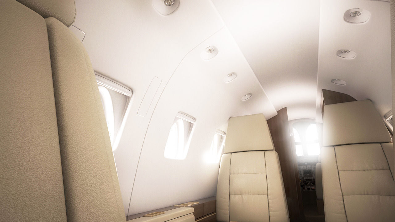Sabreliner 60 - 65 with interior 3D model_4