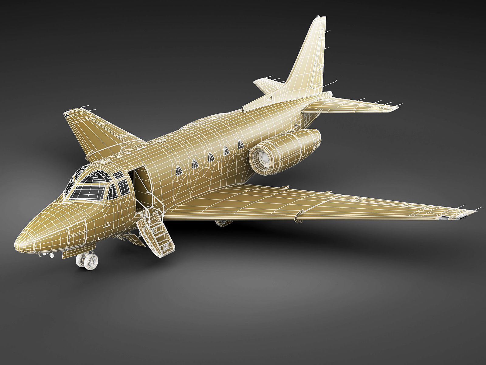 Sabreliner 60 - 65 with interior 3D model_31