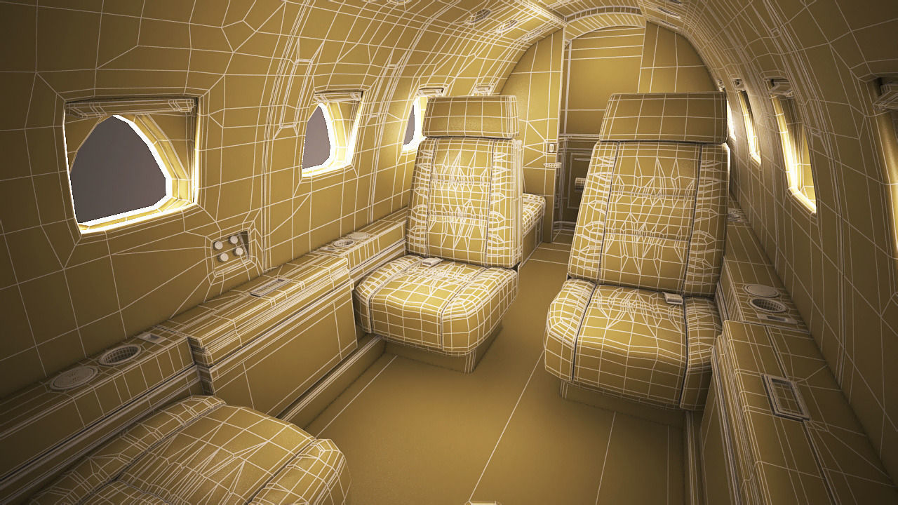 Sabreliner 60 - 65 with interior 3D model_33