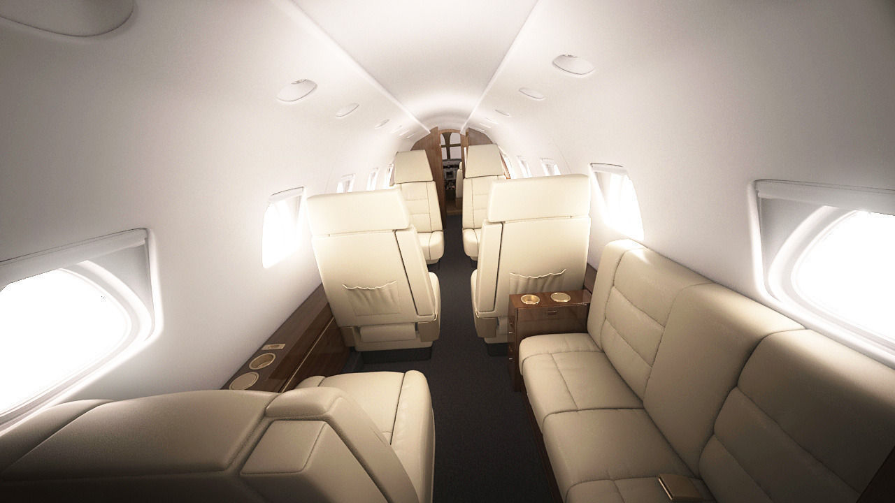 Sabreliner 60 - 65 with interior 3D model_2