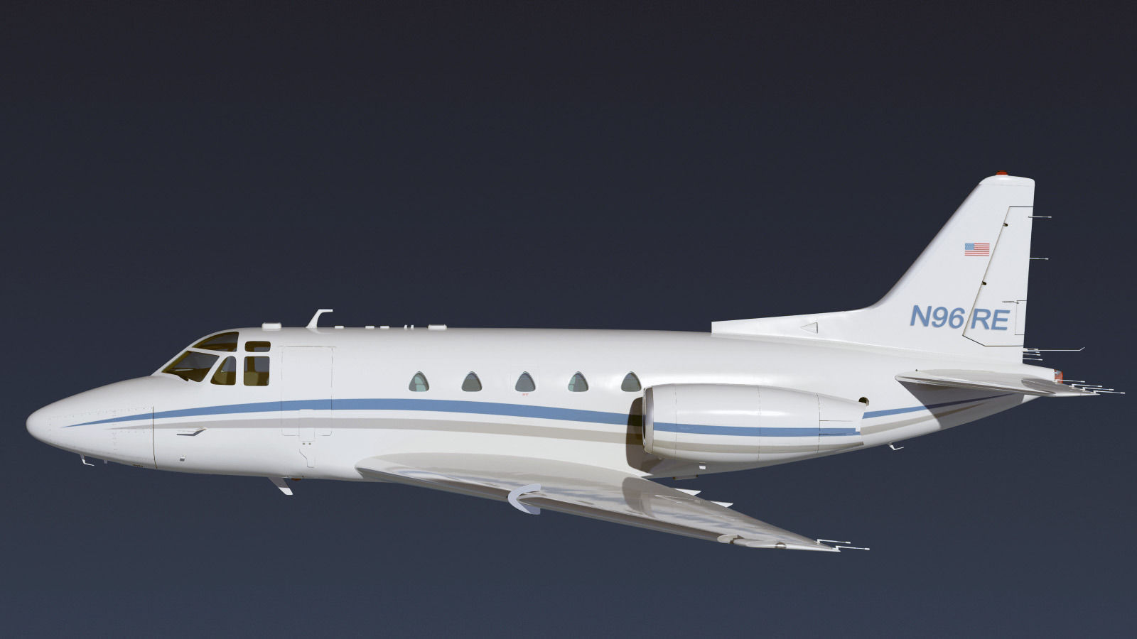Sabreliner 60 - 65 with interior 3D model_25
