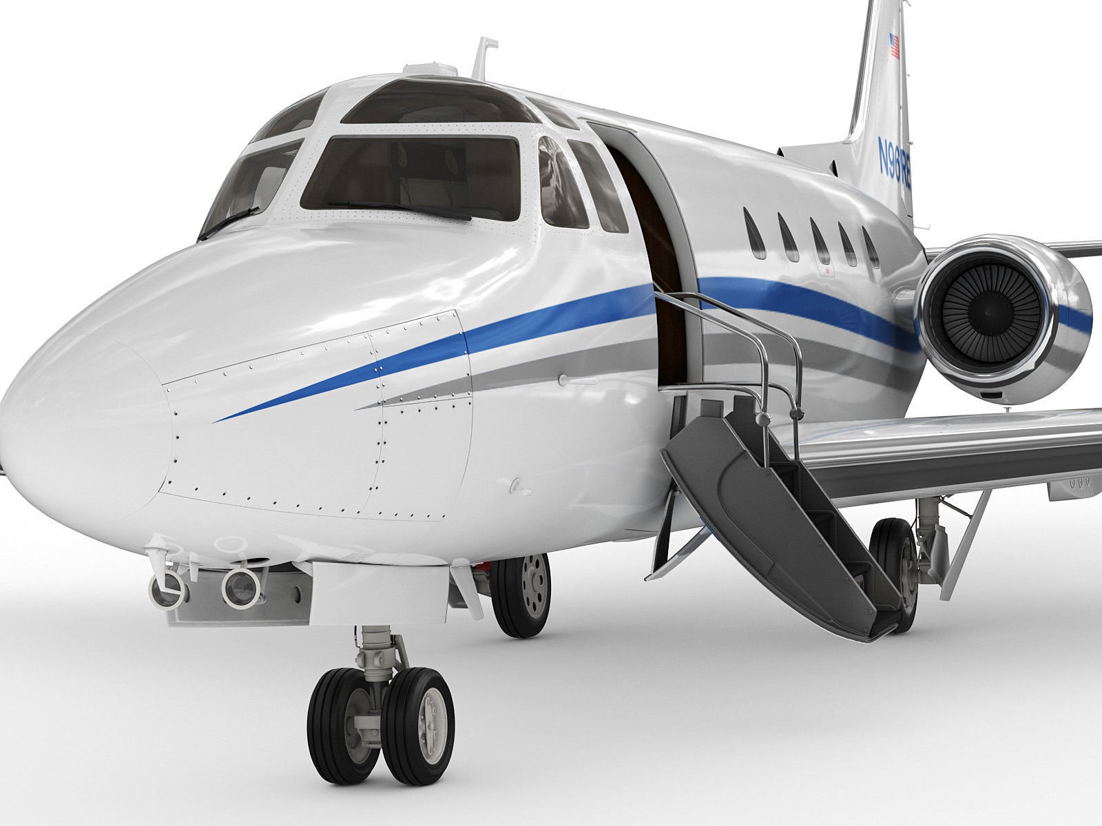 Sabreliner 60 - 65 with interior 3D model_8