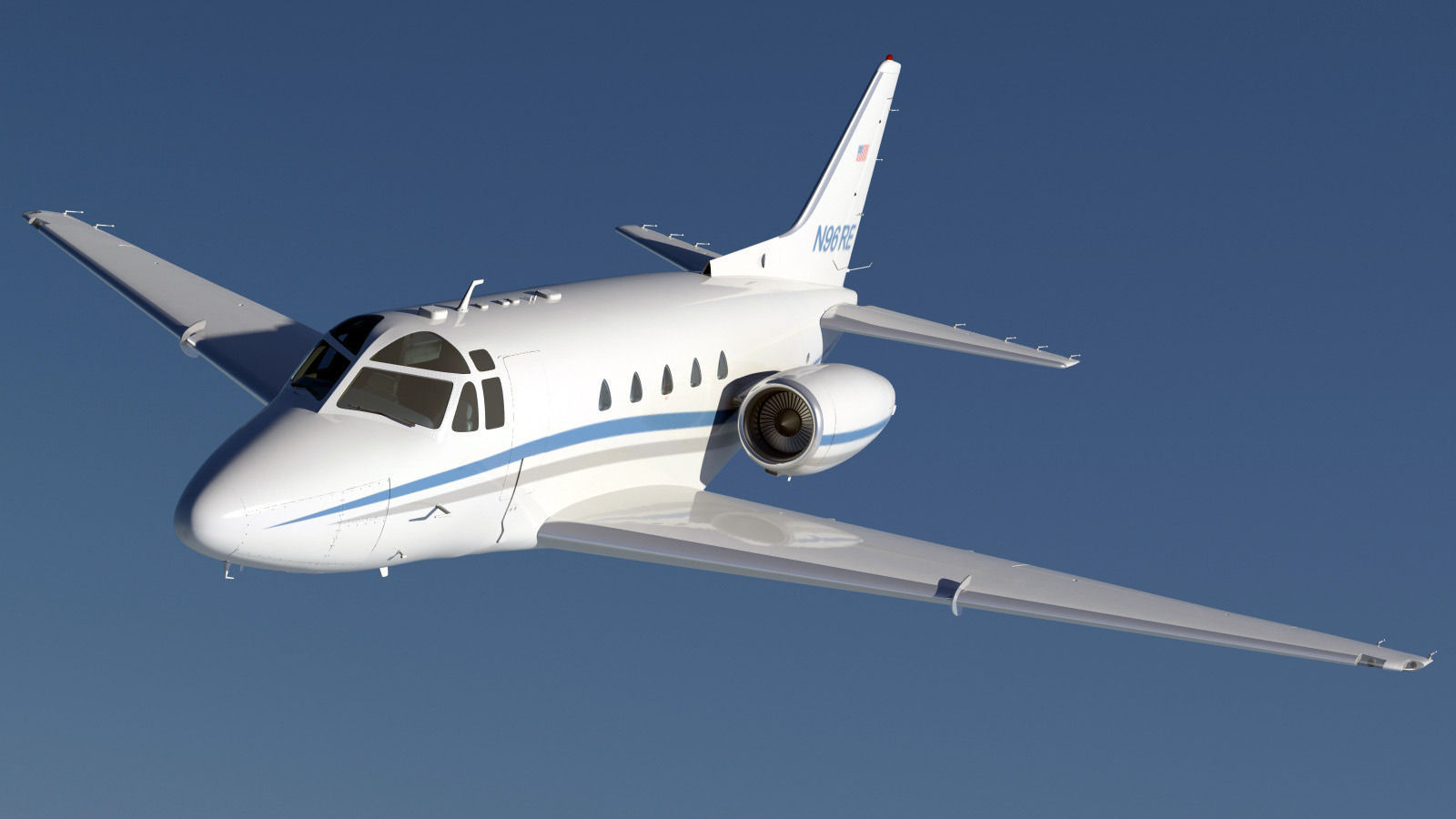Sabreliner 60 - 65 with interior 3D model_19