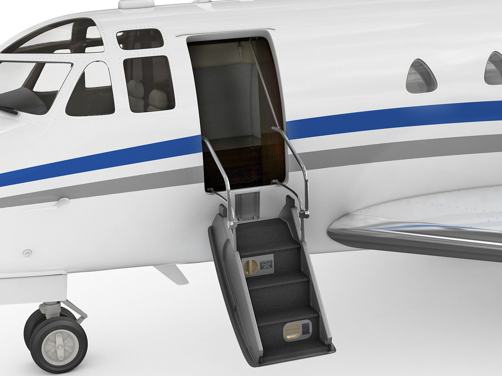 Sabreliner 60 - 65 with interior 3D model_12