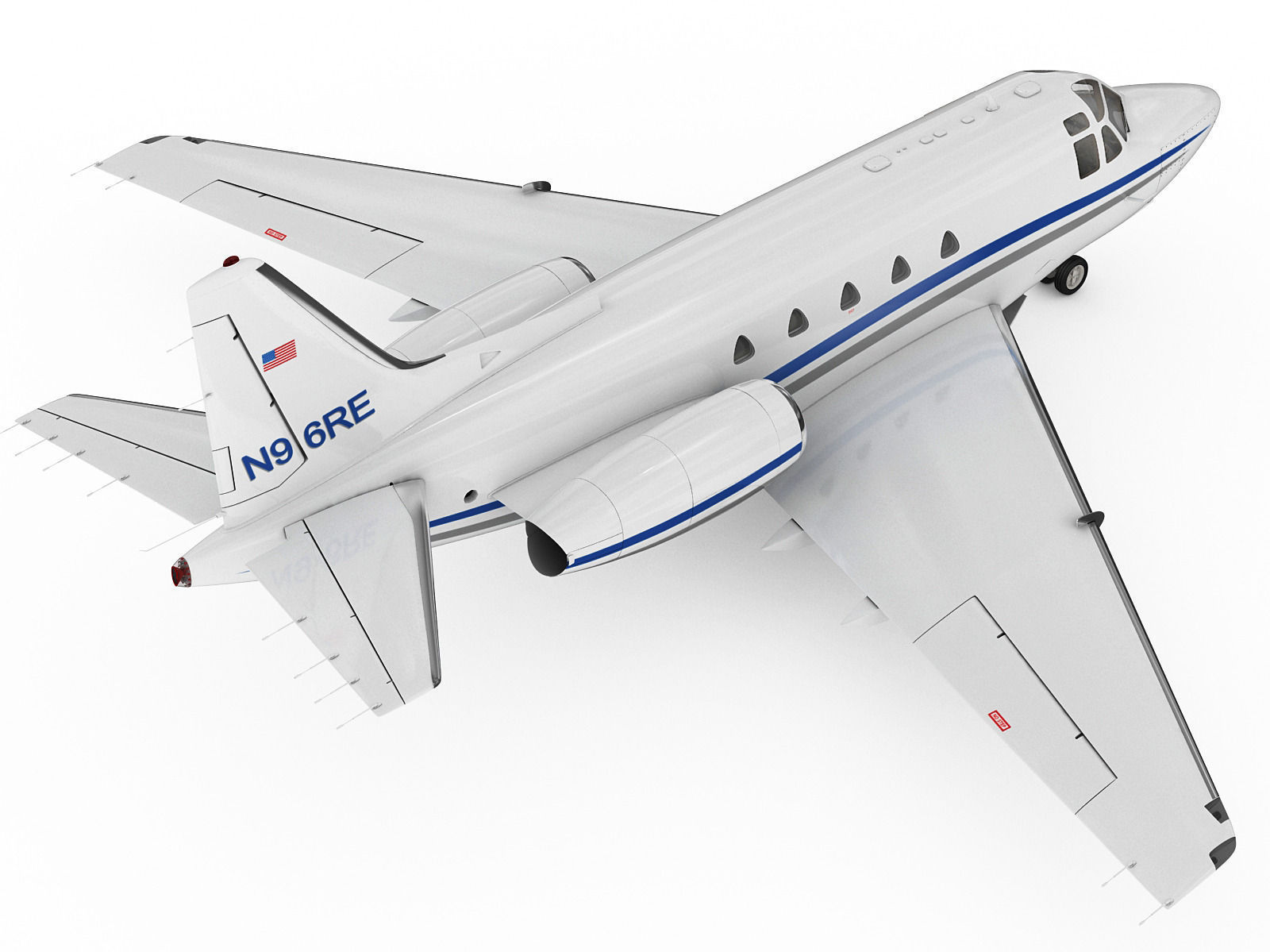 Sabreliner 60 - 65 with interior 3D model_11