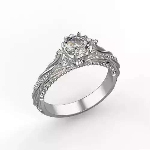 solitaire wedding engagement women ring with diamond 3dm stl 