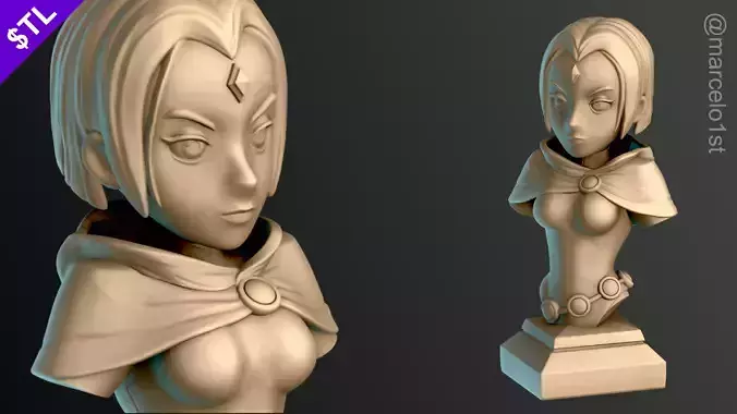 Raven Teen Titans Bust 3D print model