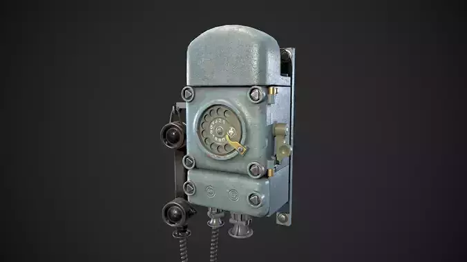 Bunker retro phone Low-poly 3D model