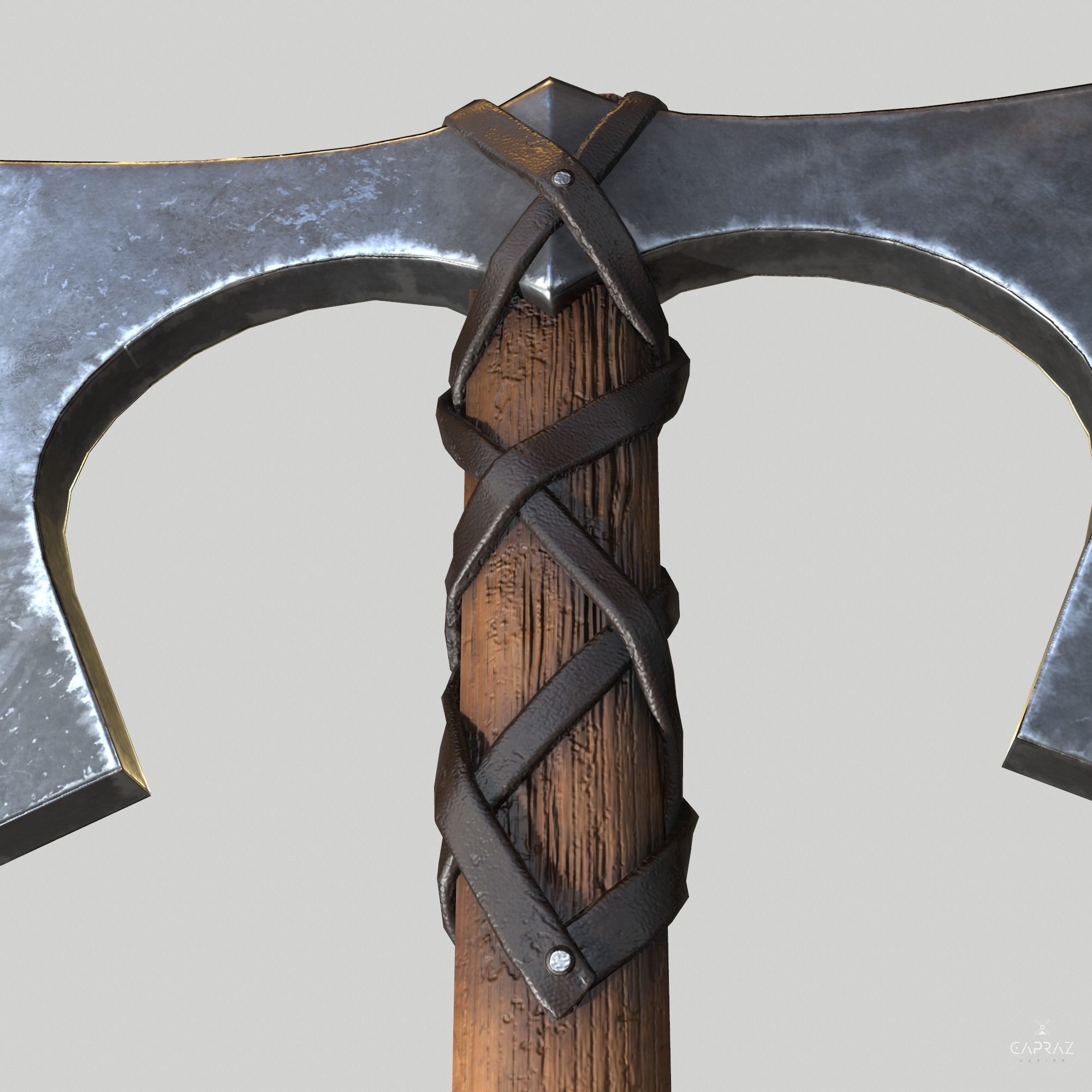 Viking Double Axe Low-poly 3D model_22